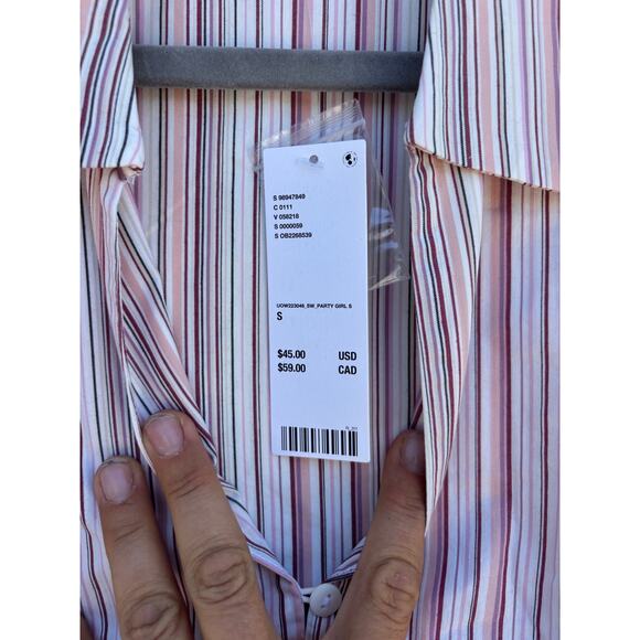 NWT Urban Outfitters Party Girl Cotton-Blend Button Down Sleeveless Shirt, Sz S - Picture 7 of 8